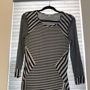 DVF black and white striped dress